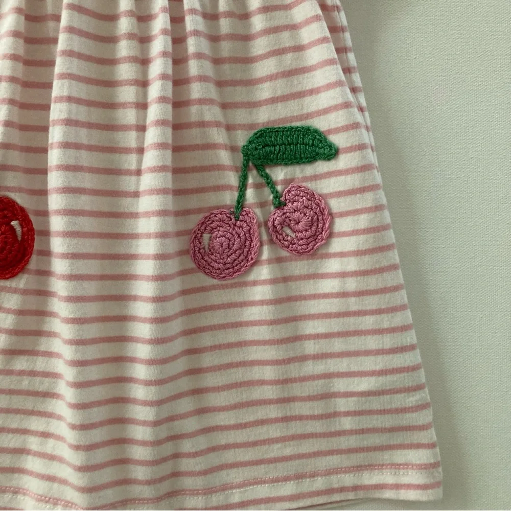 Baby Boden Girl 3-6 Months Collared Cherry Dress Spring Summer